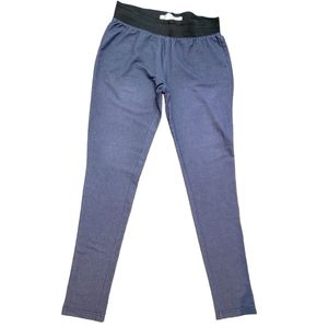 Badgley Mischka American Glamour Faux Denim Blue Leggings Size Medium